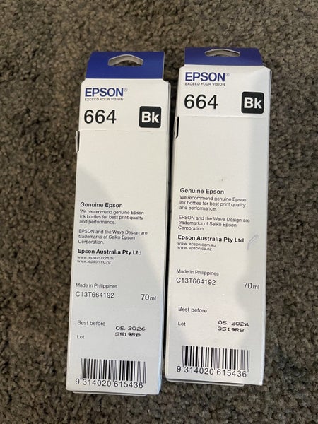2x Genuine Epson 664 Black Toners BB 2026 Carousel 2