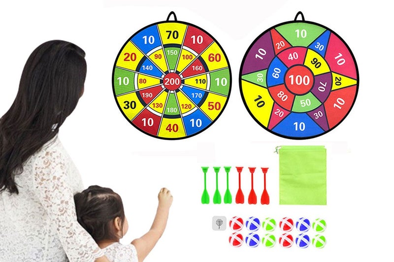 72CM Large Dart Board For Kids With 12 Sticky Balls Double-Sided Dart Board Game Carousel 1