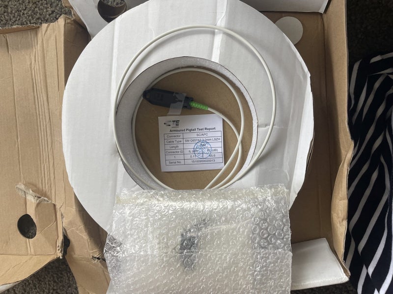 TE Connectivity Fibre Optic Patch Cord 25m - SM G657A2 3.0mm Carousel 1