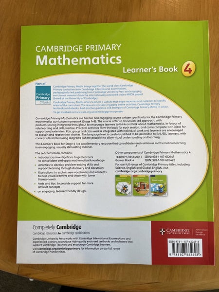 Cambridge University Press: Cambridge Primary Mathematics Learner's Book 4 Carousel 2