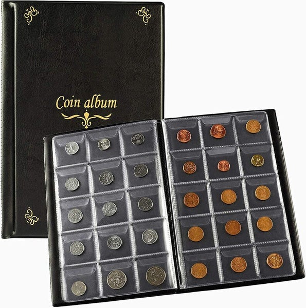 Coin Collection Holders Stamp Storage Money Penny Pockets Album i2086BK0 Carousel 1