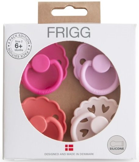 Frigg: Silicone Pacifiers 4 Pack - Rosy Romance (6-18 months) Carousel 2