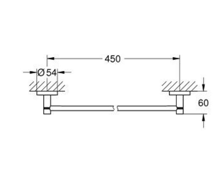 ESSENTIALS TOWEL RAIL 450MM - CHROME Carousel 2