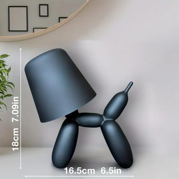 1pc Modern Balloon Dog LED Table Lamp - Black Carousel 2