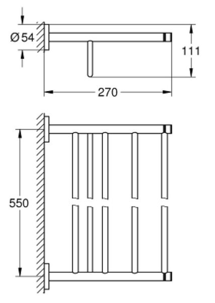 GROHE ESSENTIALS TOWEL RACK 550MM CP Carousel 2