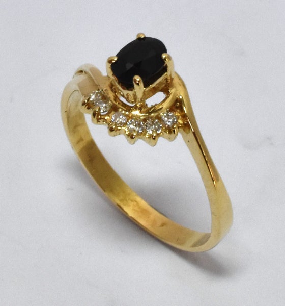 $1,800 18ct Sapphire & Diamond Ring Size O Carousel 1