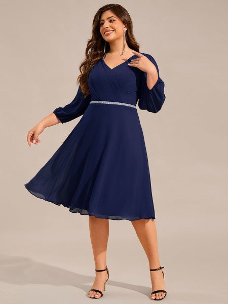 Stacey navy short length gown with sleeves s8 Express NZ wide63622907118082113