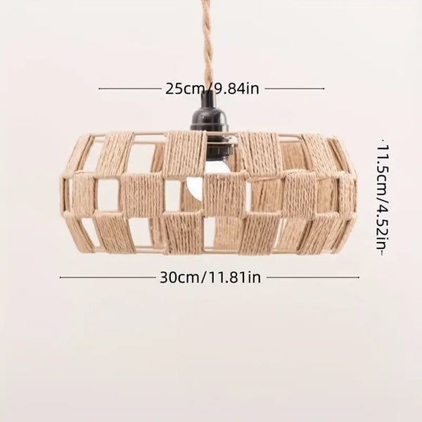 Rustic Woven Rope Pendant Light Shade - Black Carousel 2