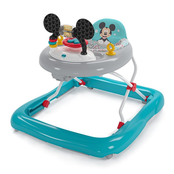 Bright Starts Disney Mickey Mouse Foldable Baby Walker w Music & Play Toys 6m+ Carousel 1