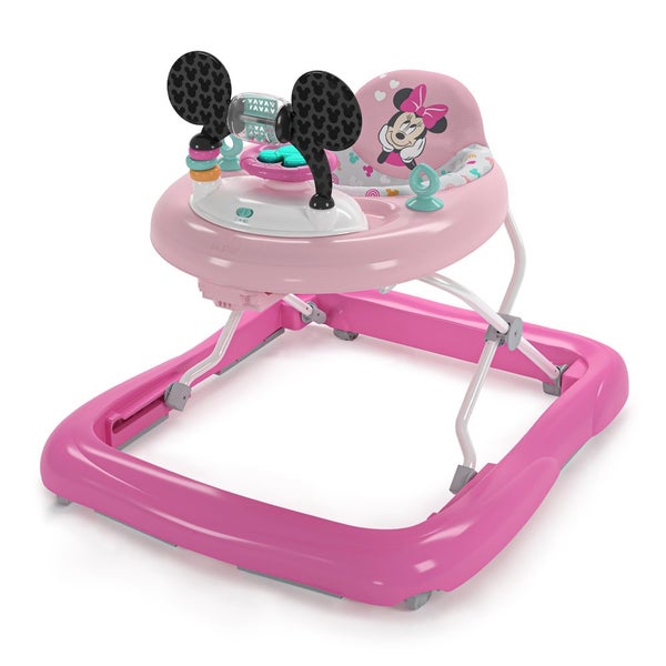 Bright Starts Disney Minnie Mouse Foldable Baby Walker w Music & Play Toys 6m+ Carousel 1