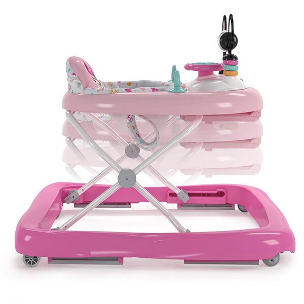 Bright Starts Disney Minnie Mouse Foldable Baby Walker w Music & Play Toys 6m+ Carousel 2