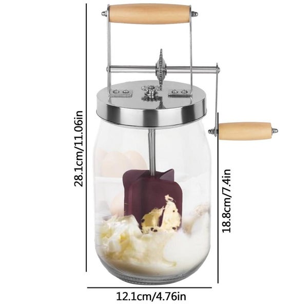 Homemade Churner Manual Butter Maker Food Mixer Glass+silicone 1000ml/1500ml ... Carousel 1