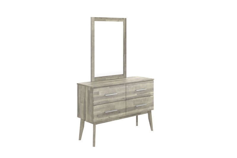 BALLINA 4-Drawer Dresser with Mirror (Solid Acacia Wood) Carousel 1