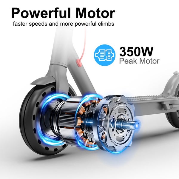 H7 Electric Scooter, 350W, 8.5" Solid Tires, Up to 25Km/h and 30km Long-Range Carousel 2