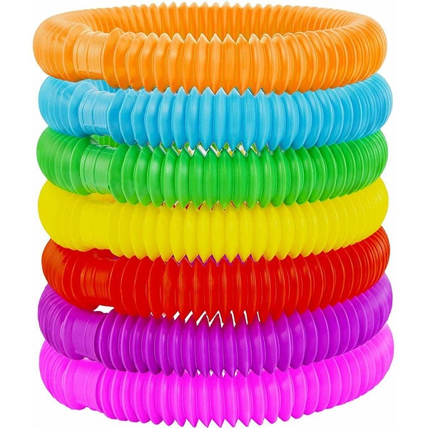 Toy 7Pcs Pop Tubes Plastic Stretch Fidget Pop Fun Toys Sensory Stress Relief Gam Carousel 2
