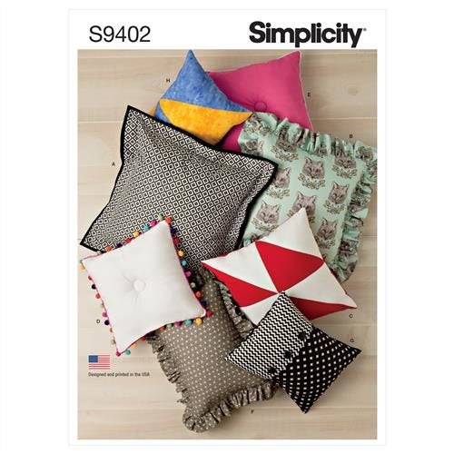 Simplicity Pattern 9402 Easy Pillows OS (ONE SIZE) Carousel 1