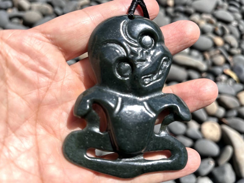 Unique X-Large Greenstone Tiki 80mm Carousel 1