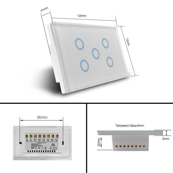 Zigbee 5 Gang Light Switch (White) Carousel 4