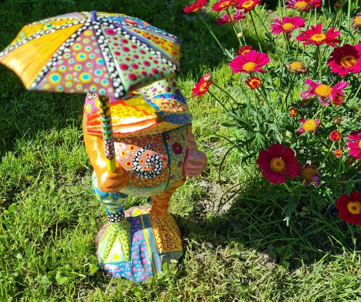 Singing in the Rain. Wooden handpainted frog by Cushla Carousel 1