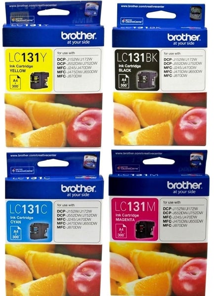 Brother LC131 Black Cyan Magenta Yellow Value Pack Ink Cartridge Carousel 1
