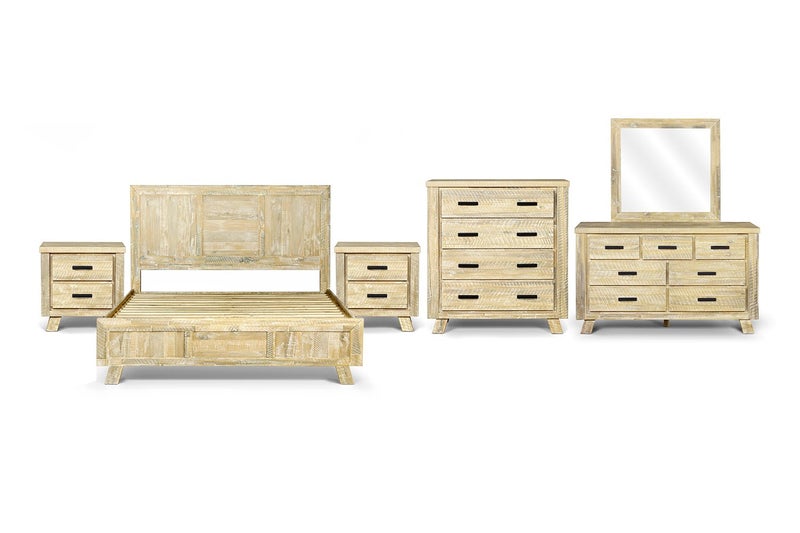 AKAROA Solid Acacia Wood Bedroom Range - 5PC Super King Carousel 1