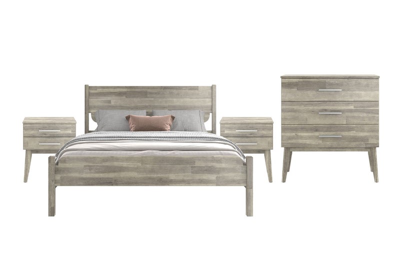 BALLINA Solid Acacia Wood Bedroom Range - 5PC Super King Carousel 2