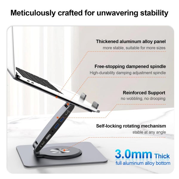 Laptop Docking Station Stand , with HDMI USB3.0 3.5mm Audio Jack Carousel 5