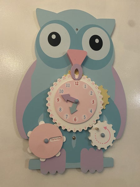 Windmill Kids Furniture - Wooden Owl with Clock Toy Decoration - Clearance Carousel 1