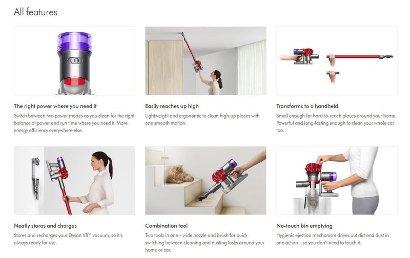 Dyson V8 Origin Cordless Stick Vacuum Red + Afterpay Carousel 5