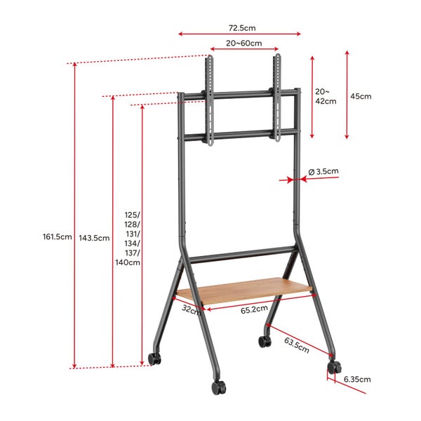 Kogan Studio TV Trolley with Shelf for 37" - 86" TVs (Matte Black & Walnut), Carousel 10