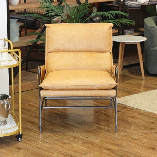 Urbano Interiors - Marsala Leather Club Chair in Rum Carousel 2