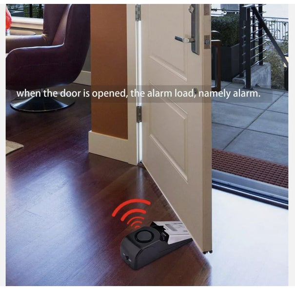 Home Security Wedge Door Stop Alert Detection Device Intruder Alarm Wireless Carousel 2