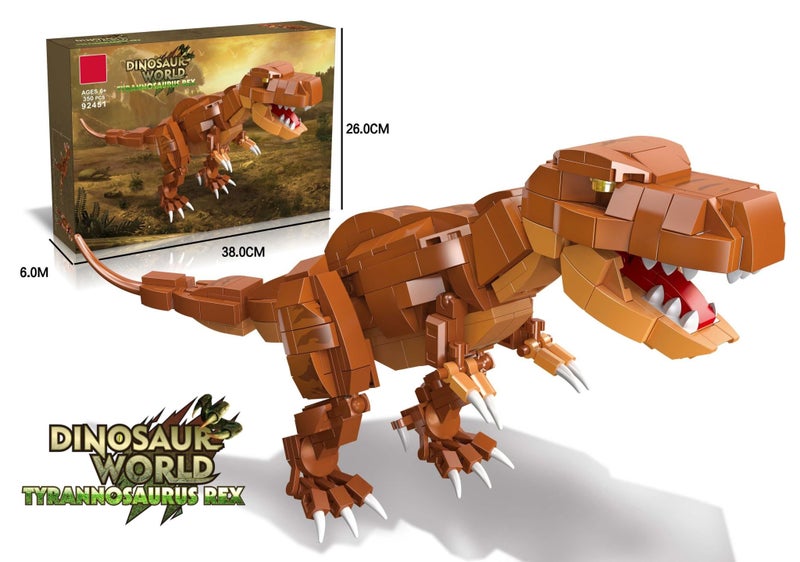 Tyrannosaurus Building Blocks - 350 Pieces, Ages 6+, Compatible with LEGO Carousel 1