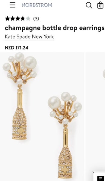 Kate Spade champagne celebration earrings - pearls & crystals - rare Carousel 4