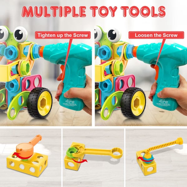 189pcs Educational STEM Toys Drill Construction Building Blocks Toy Building Set Carousel 2