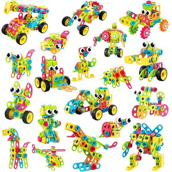 189pcs Educational STEM Toys Drill Construction Building Blocks Toy Building Set Carousel 1