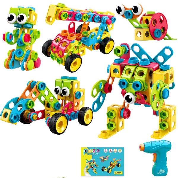 189pcs Educational STEM Toys Drill Construction Building Blocks Toy Building Set Carousel 11