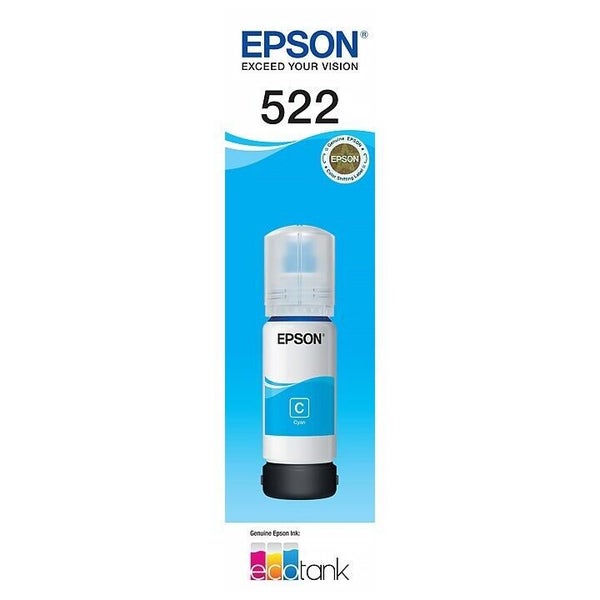 Epson T522 Cyan EcoTank 522 Ink Toner Bottle C13T00M292 Genuine Original Carousel 1