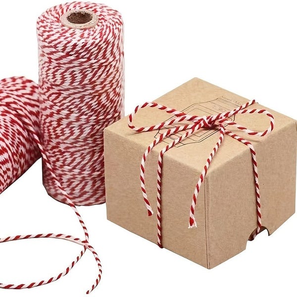 NEW 0.2CMx100M DIY Cotton Rope Cotton Thread Hand-woven Gift Packaging Rope Carousel 1