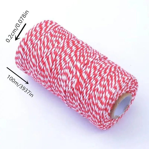 NEW 0.2CMx100M DIY Cotton Rope Cotton Thread Hand-woven Gift Packaging Rope Carousel 2