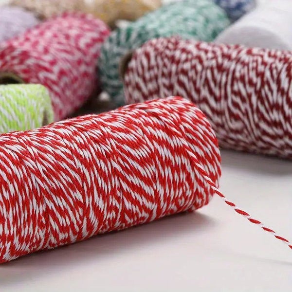 NEW 0.2CMx100M DIY Cotton Rope Cotton Thread Hand-woven Gift Packaging Rope Carousel 5