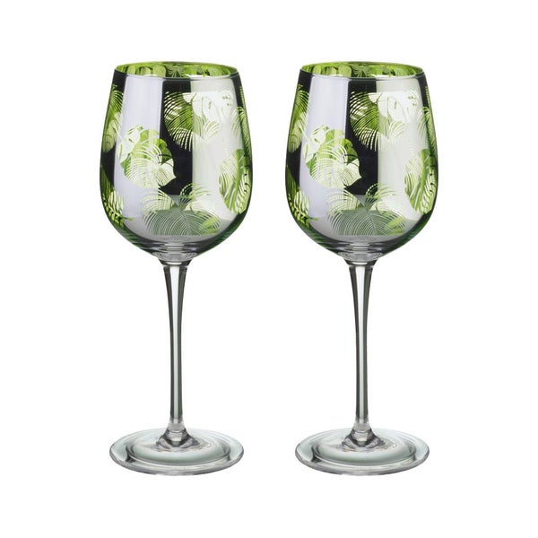 Artland Tropical Leaves Wine Glass (2) Carousel 1