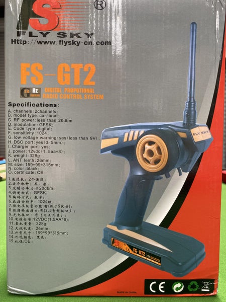 Fly Sky - Transmitter with Receiver for RC Car/Boat - FS-GT2 2.4G Carousel 3