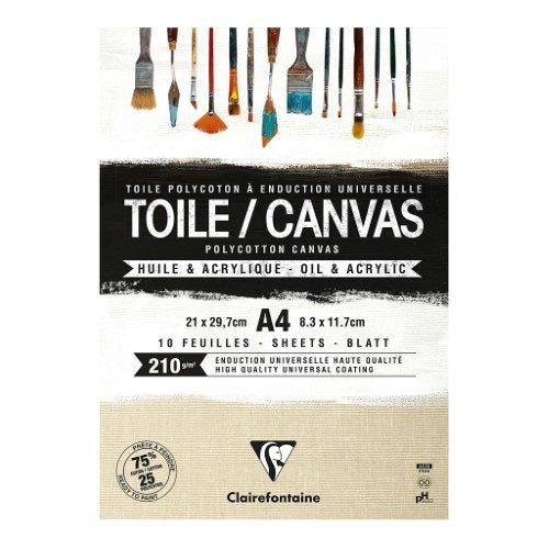 Polycotton Canvas Pad Natural A4 210g 10sh Carousel 1