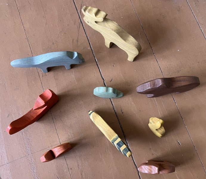 Set of 9 Wooden Animals, elk-12cm, orig $97, Mikheev Manufactory - Russian brand Carousel 20