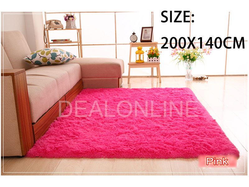 Ultra Soft Area Rugs Fluffy Carpets Bedroom Kids Shaggy Floor Nursery Mats Pink Carousel 3