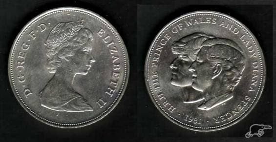 GREAT BRITAIN 1981 Charles and Diana 25p. Crown coin UNC Carousel 1