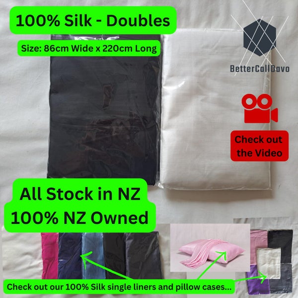 Double Pure Silk Sleeping Bag Liner Carousel 1