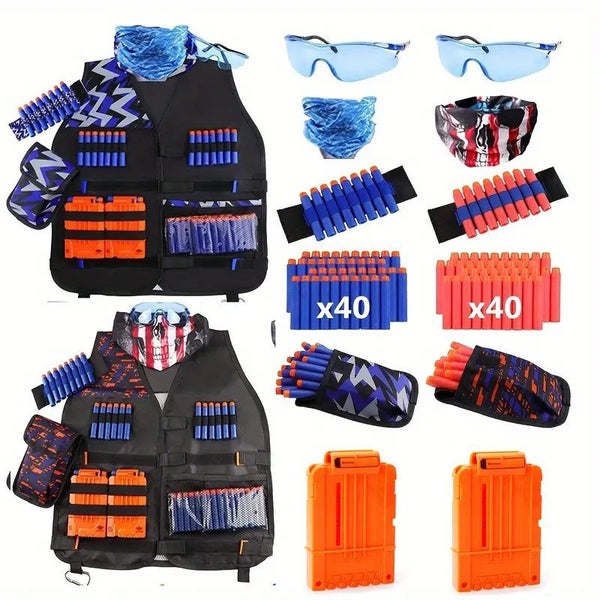 Kids Tactical Vest Suit Kit – Compatible with N-Strike Elite Series Carousel 1