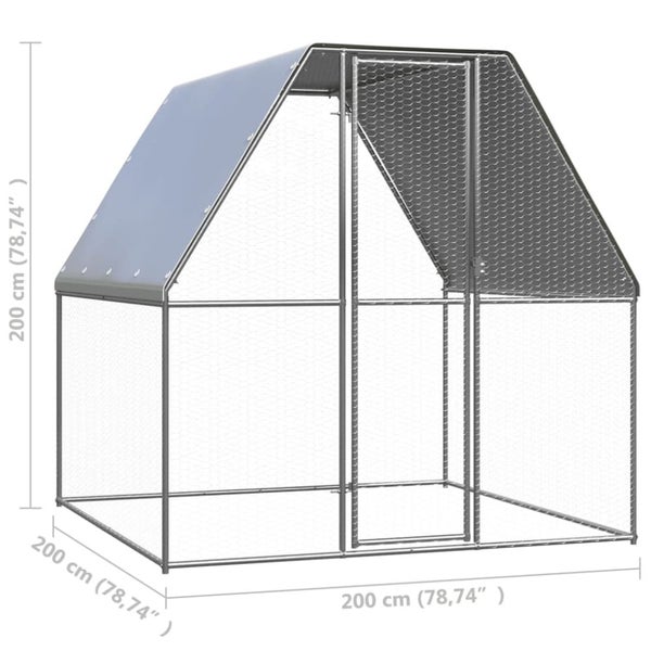 Outdoor Chicken Cage 2x2x2 m Galvanised Steel Opbiil Carousel 2